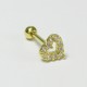 Piercing para Orelha Banhado a Ouro com Lindo Coração - 6ORE352