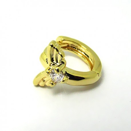 Piercing de Orelha Banhado a Ouro - Argolinha com Asas - 6ORE500