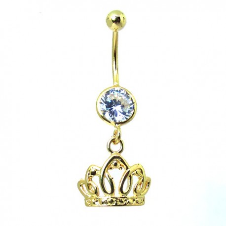 Piercing de Umbigo - Coroa Princesa Dourada - 1DIV145