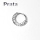 Piercing em Prata 950 - Hélix ou Daith Argolinha Toda Cravejada - 6ORE556
