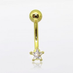 Piercing para Umbigo - Dourado com Mini Estrelinha de Zircônia - 1DOU143