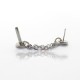 Piercing de Tragus Labret Titânio - Pin Push com Corrente em Aço PVD Gold - 7TRG98
