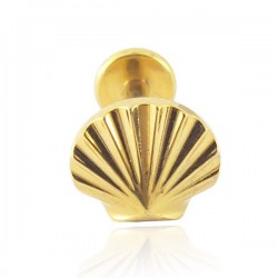 Piercing de Orelha Labret - Concha - Titânio PVD Gold - 7TRG205