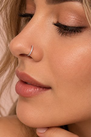 Piercings de Orelha Piercing de nariz em aço cirúrgico e titânio